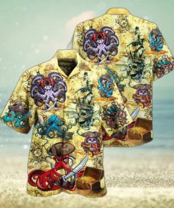 Funny Octopus Pirate Hawaiian Shirt Summer Gift For Friend