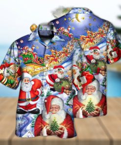 Funny Santa Claus Happy Xmas Is Coming Hawaiian Shirt