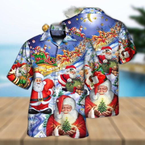 Funny Santa Claus Happy Xmas Is Coming Hawaiian Shirt