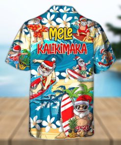 Funny Santa Surfing Hawaiian Shirt Christmas Gift For Beach Lovers