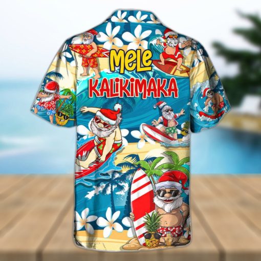 Funny Santa Surfing Hawaiian Shirt Christmas Gift For Beach Lovers