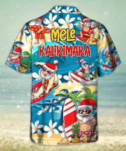 Funny Santa Surfing Hawaiian Shirt Christmas Gift For Beach Lovers