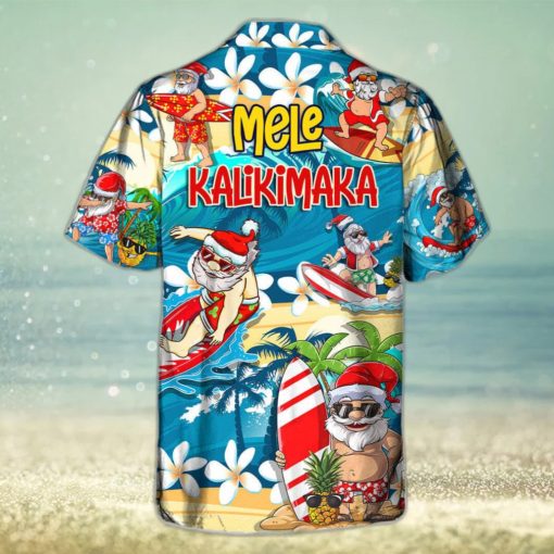 Funny Santa Surfing Hawaiian Shirt Christmas Gift For Beach Lovers