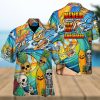 Vintage Hot Rod Car Sunset Beach Hawaiian Shirt For