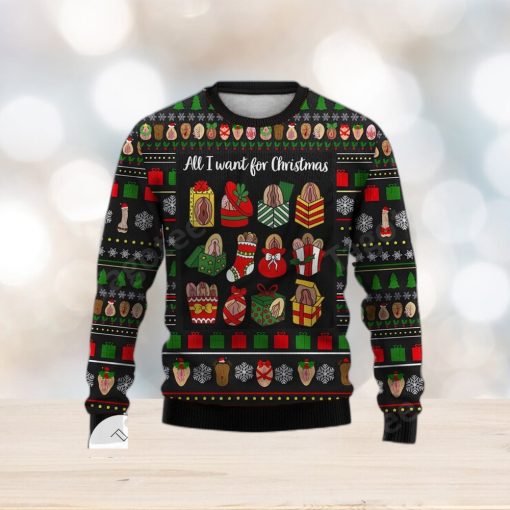 Funny Vagina All I Want For Christmas Ugly Christmas Sweater