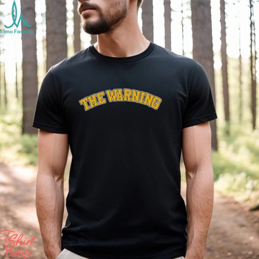 Funny the Warning Varsity Black T Shirt