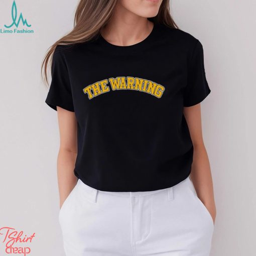 Funny the Warning Varsity Black T Shirt