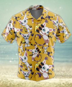 Gatomon Digimon Button Up Hawaiian Shirt