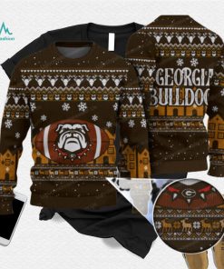 NFL Georgia Bulldogs Skull Flower Ugly Christmas Ugly Sweater –