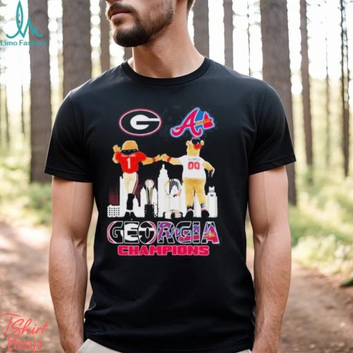 Georgia Champions Georgia Bulldogs And Atlanta Braves Mascot Sky 2023 Shirt