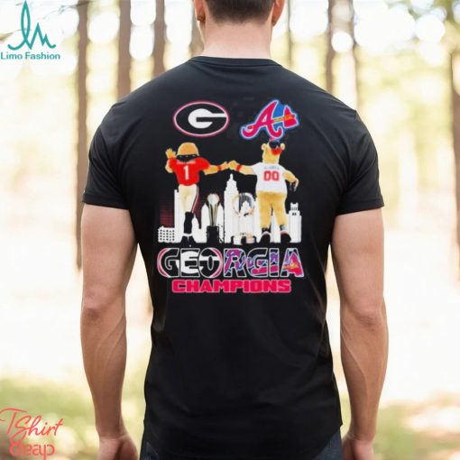 Georgia Champions Georgia Bulldogs And Atlanta Braves Mascot Sky 2023 Shirt