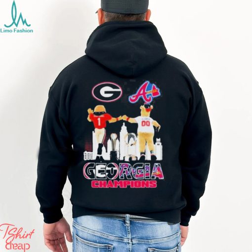 Georgia Champions Georgia Bulldogs And Atlanta Braves Mascot Sky 2023 Shirt