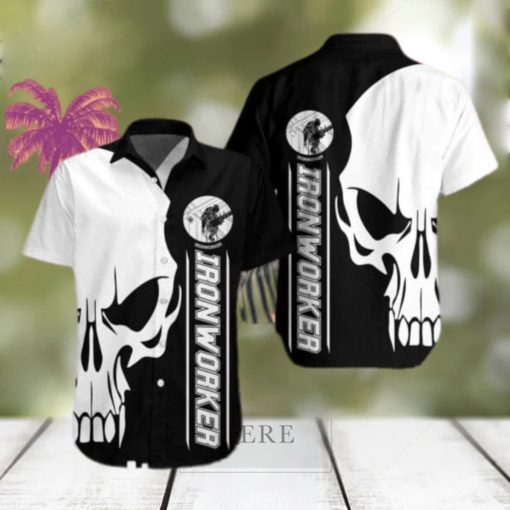 Gift For Dad Fathers Day Bw Ironworker Skull Hawaiian Shirt For Men Women