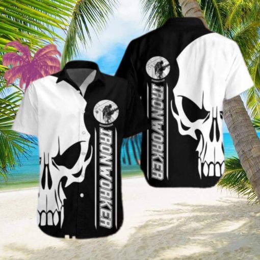 Gift For Dad Fathers Day Bw Ironworker Skull Hawaiian Shirt For Men Women