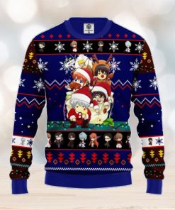 Gintama Ugly Christmas Sweater Blue 1 Amazing Gift Men And Women Christmas Gift