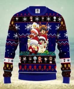 Gintama Ugly Christmas Sweater Blue 1 Amazing Gift Men And Women Christmas Gift