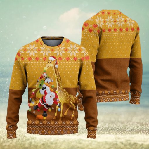 Giraffe And Tree Ugly Christmas Sweater Knitted Gift For Men And Women