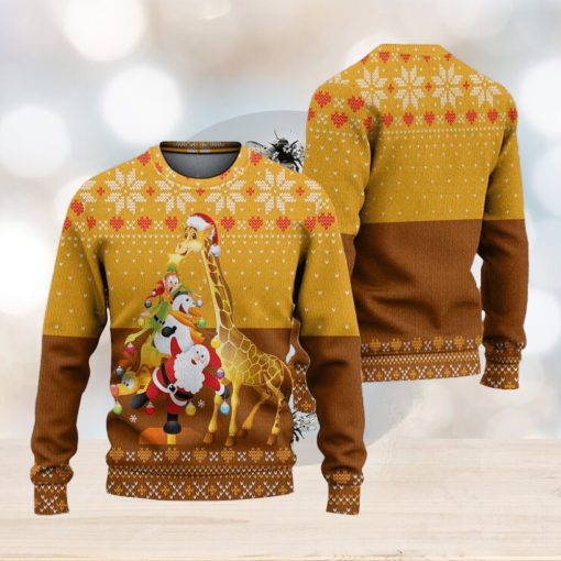 Giraffe And Tree Ugly Christmas Sweater Knitted Gift For Men And Women