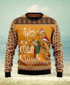 Giraffe Baby It‘s Cold Outside Ugly Christmas Sweater Gift Men Women