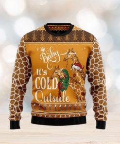 Giraffe Baby It‘s Cold Outside Ugly Christmas Sweater Gift Men Women