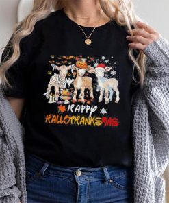 Goats Holiday Happy Hallothanksmas Goat Halloween Thanks Giving Christmas T Shirt