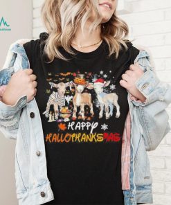 Goats Holiday Happy Hallothanksmas Goat Halloween Thanks Giving Christmas T Shirt