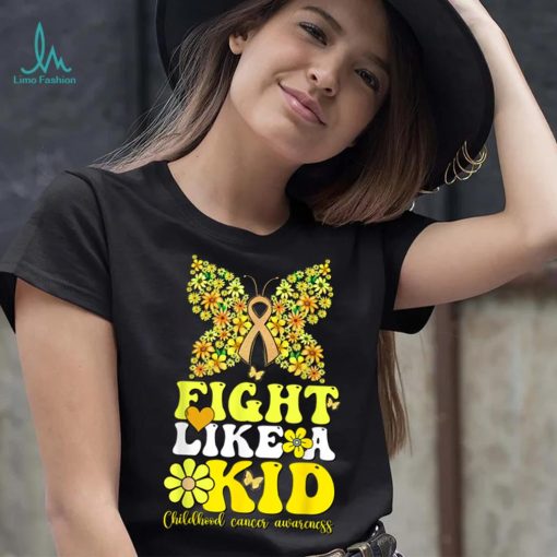 Gold Ribbon Fight Like Kids For Childhood Cancer Awareness T Shirt