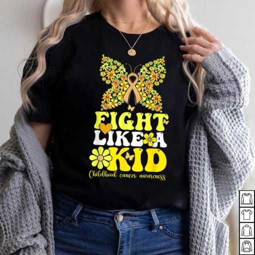 Gold Ribbon Fight Like Kids For Childhood Cancer Awareness T Shirt