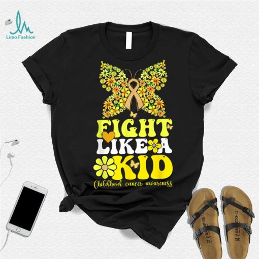 Gold Ribbon Fight Like Kids For Childhood Cancer Awareness T Shirt