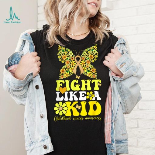 Gold Ribbon Fight Like Kids For Childhood Cancer Awareness T Shirt