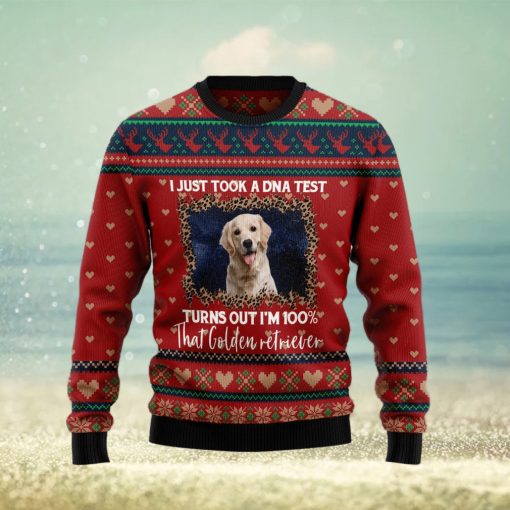 Golden Retriever DNA Ugly Christmas Sweater Gift Men Women