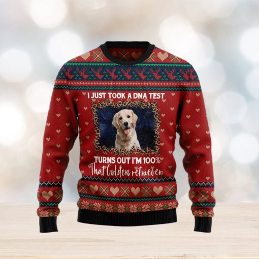 Golden Retriever DNA Ugly Christmas Sweater Gift Men Women