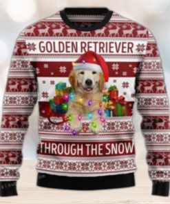 Golden Retriever Through The Snow Ugly Sweater