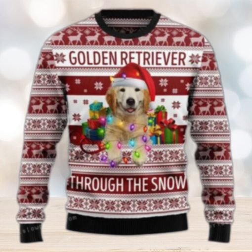 Golden Retriever Through The Snow Ugly Sweater