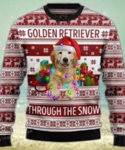 Golden Retriever Through The Snow Ugly Sweater