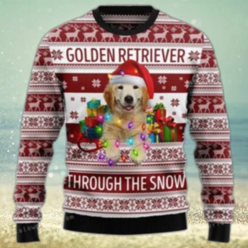 Golden Retriever Through The Snow Ugly Sweater