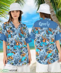 Goofy Tropical Leaves Hawaiian Shirt Disneyland Vacation Button Shirt Goofy Beach Aloha Shirt