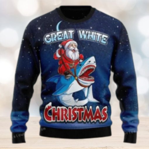 Great White Christmas Shark Ugly Sweater