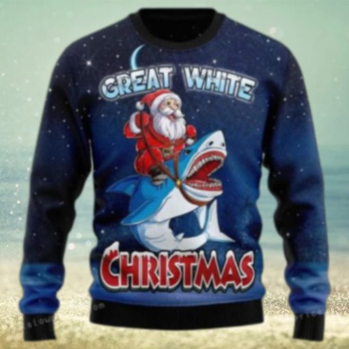 Great White Christmas Shark Ugly Sweater