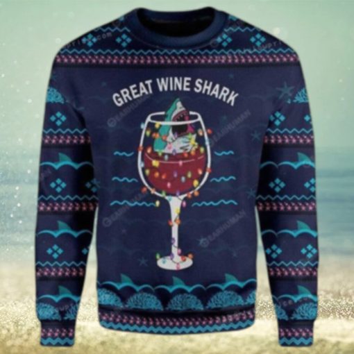 Great Wine Shark Ugly Sweater