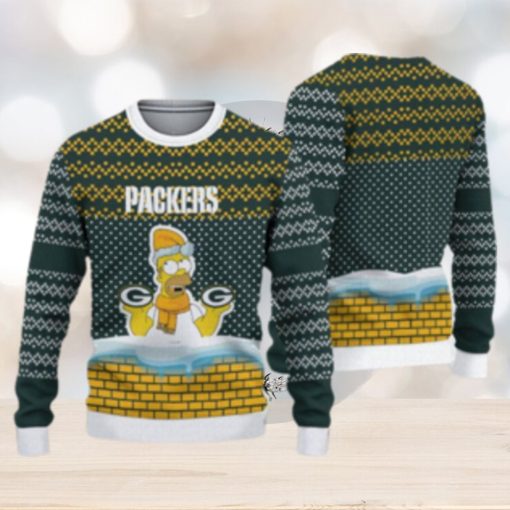 Green Bay Packers Christmas Simpson Knitted Ugly Christmas Sweater AOP Gift For Men And Women