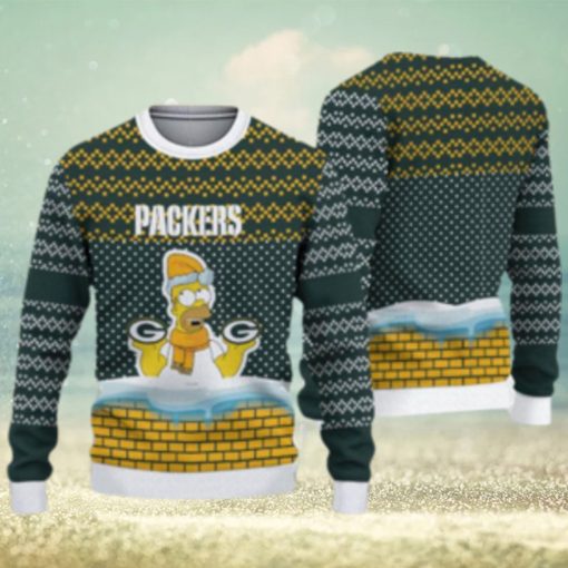 Green Bay Packers Christmas Simpson Knitted Ugly Christmas Sweater AOP Gift For Men And Women