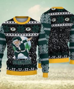 Green Bay Packers Dabbing Santa Ugly Christmas Sweater 3D Gift For Fans