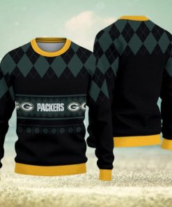 Green Bay Packers Diamond Pattern Ugly Christmas Sweater 3D Gift For Fans