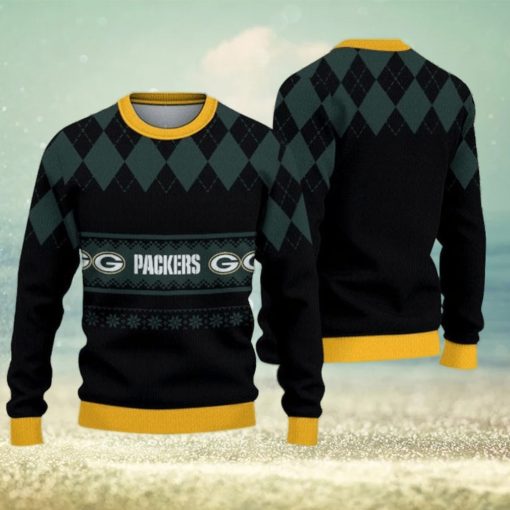 Green Bay Packers Diamond Pattern Ugly Christmas Sweater 3D Gift For Fans