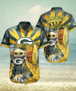 Green Bay Packers 3D Hawaiian Retro NFLTropical Beach Men And