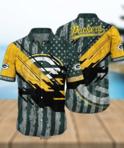 Green Bay Packers Nfl Football Hawaiian Shirt Short American Flag Print This Summer Gift For Fans