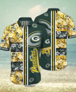 Green Bay Packers Nfl Graphic Tropical Pattern Hawaiian Shirt 3D Printed Beach Shirt Summer Gift For Fans