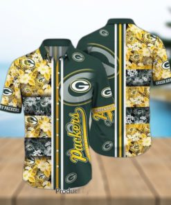 Green Bay Packers Nfl Graphic Tropical Pattern Hawaiian Shirt 3D Printed Beach Shirt Summer Gift For Fans