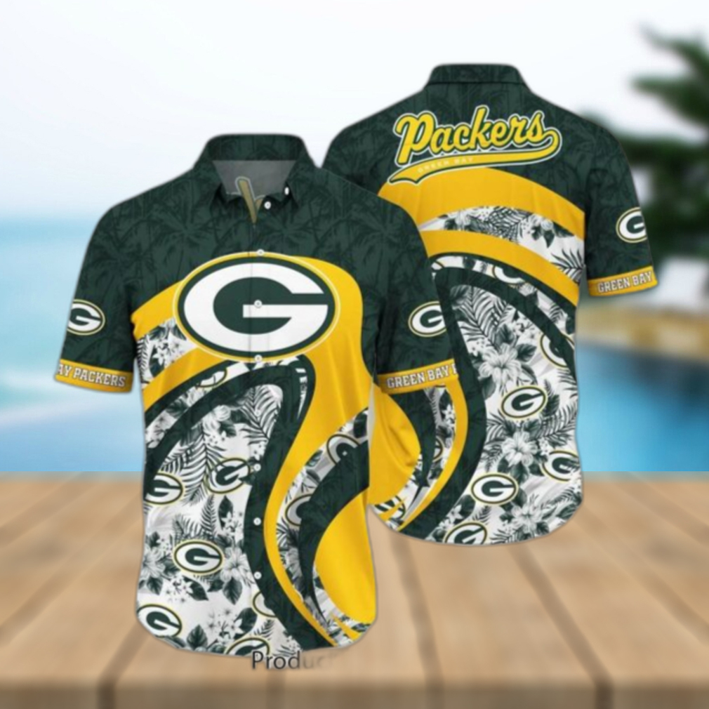 Green Bay Packers Tropical Floral Hawaiian Shorts Gift For Fans